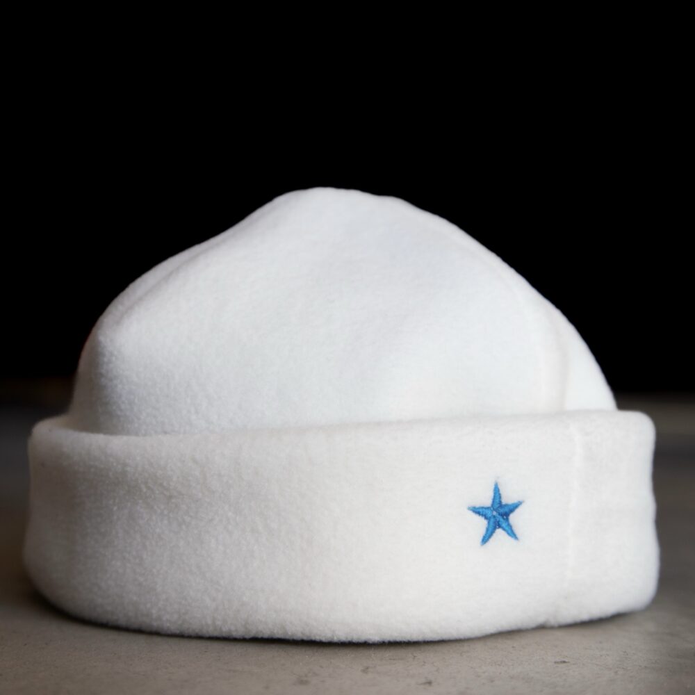 White Reversible Fleece Beanie